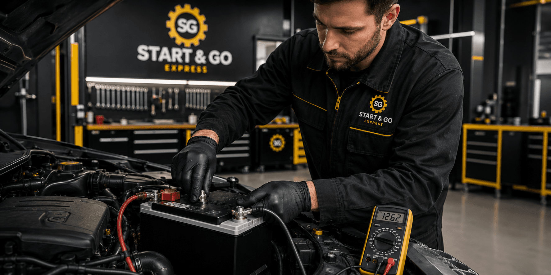 Remplacement batterie auto et diagnostic alternateur — Start & Go Express