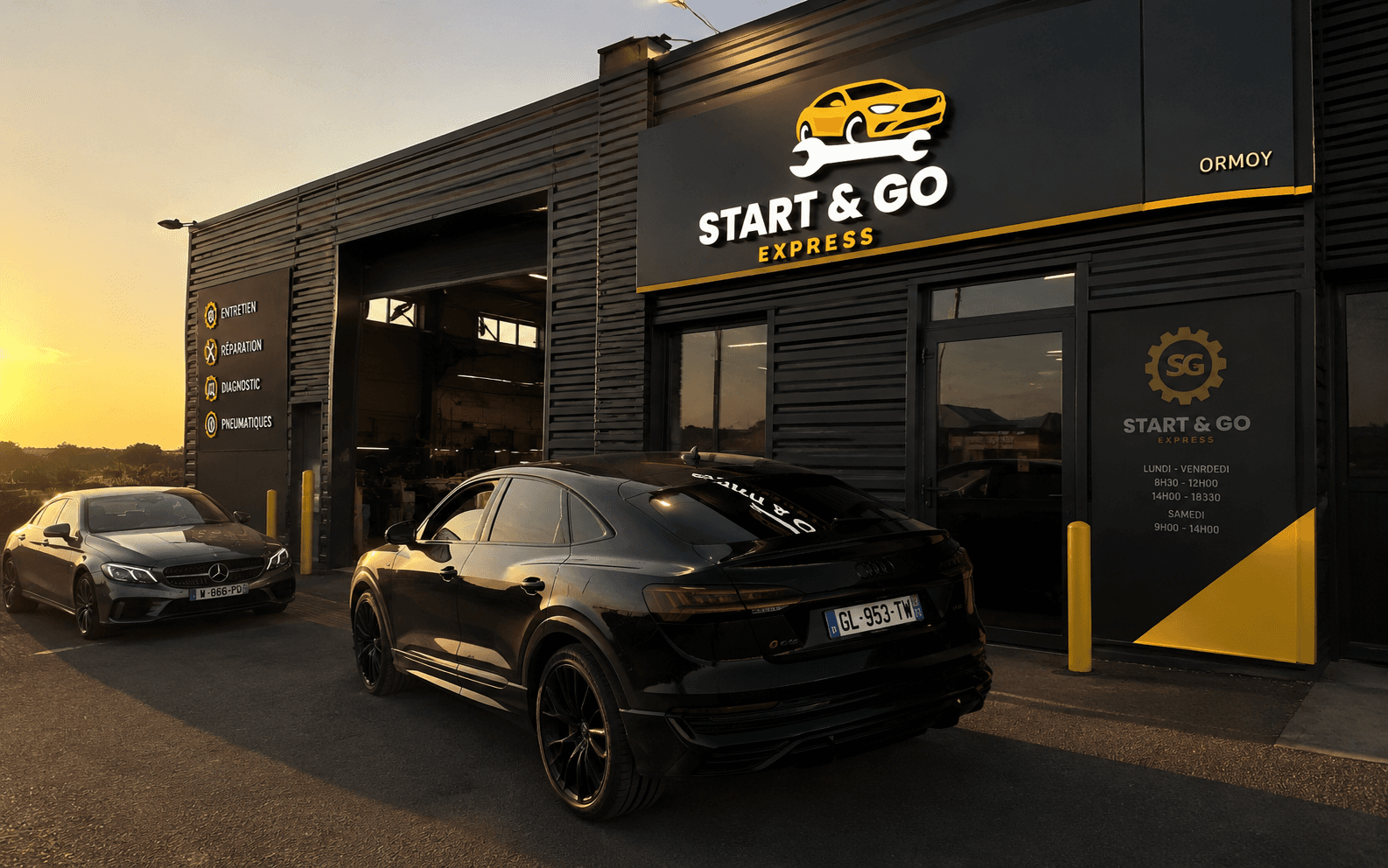 Devanture du garage Start & Go Express à Ormoy 91540 — Essonne